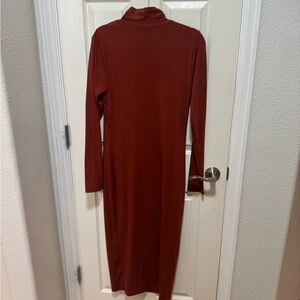 Good American Long Sleeve Rust Dress